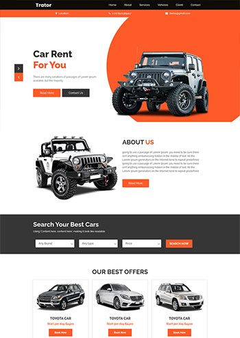 HTML5汽车租赁服务公司前端静态html英文网站模板