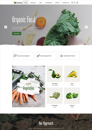 HTML5绿色有机农场水果蔬菜单页前端静态html网站模板