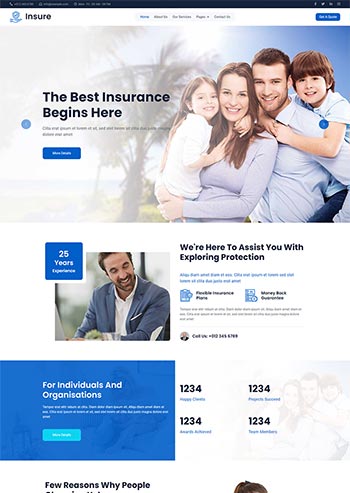 保险服务公司HTML5网站模板
