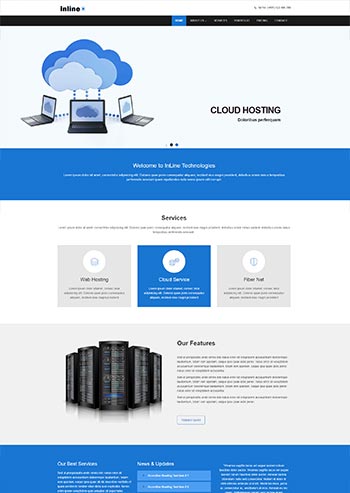 简约蓝色主机云服务商企业网站HTML5模板